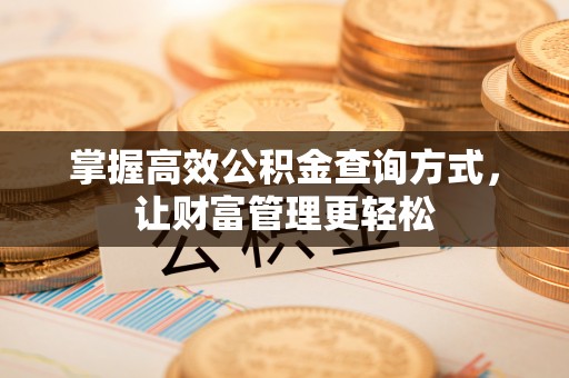 光明新区掌握高效公积金查询方式，让财富管理更轻松